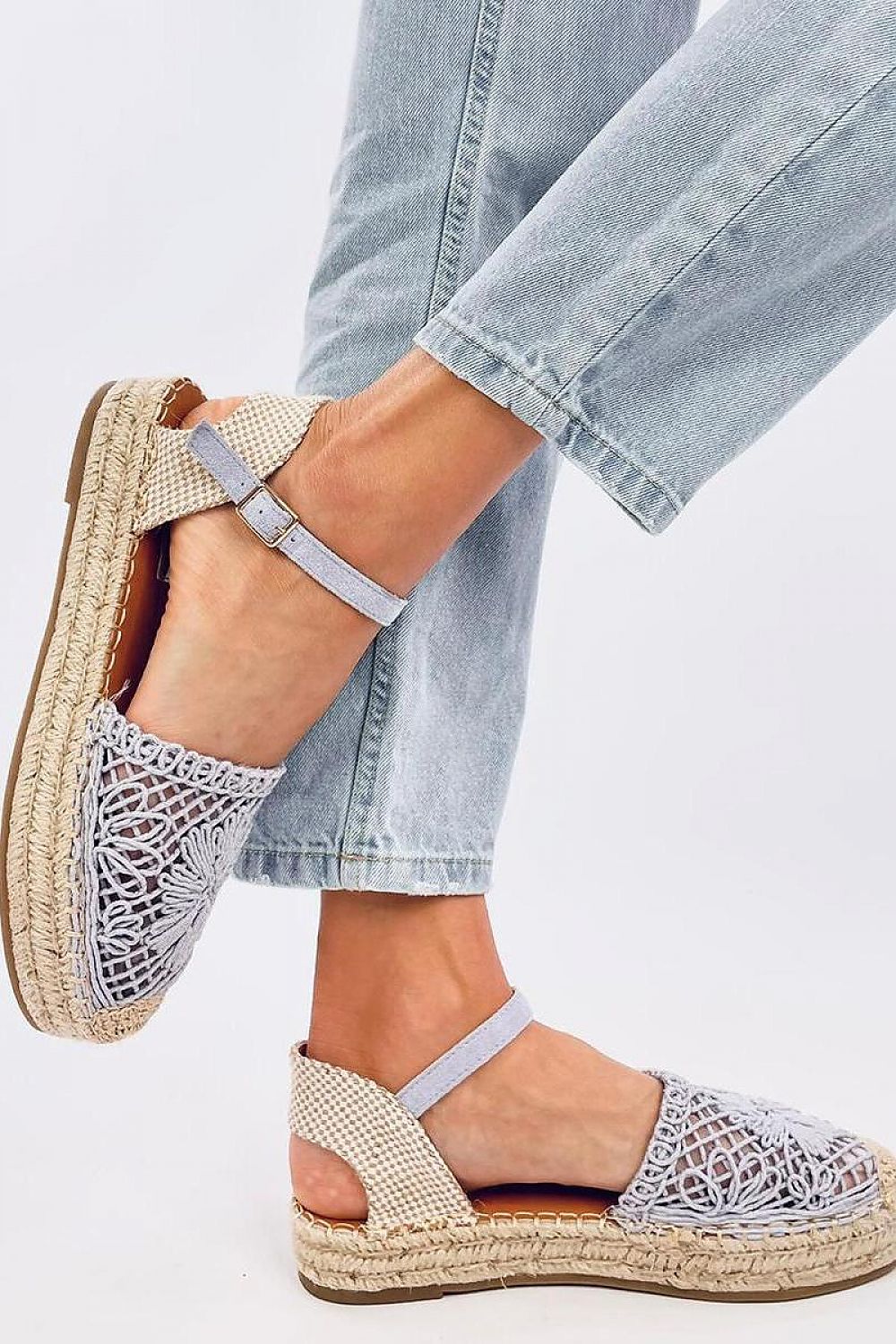 Inello Women's chic espadrille sandals crafted with ecological suede, ideal for adding a luxurious touch to your warm weather wardrobe with adjustable ankle support.