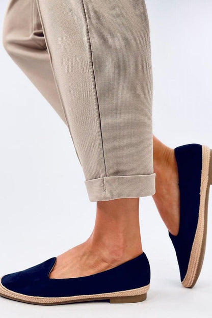Stylish espadrille ballerinas in eco-friendly suede by Inello, showcasing a graceful summer design ideal for casual and chic occasions.