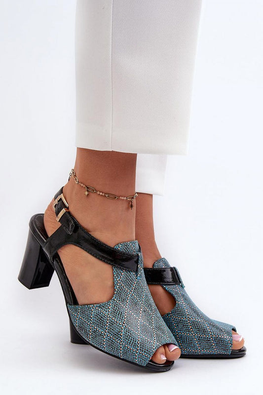 Elegant Jezzi Women’s Eco Leather Sandals featuring an adjustable strap and 7.5 cm heel, designed for luxurious summer comfort and style.