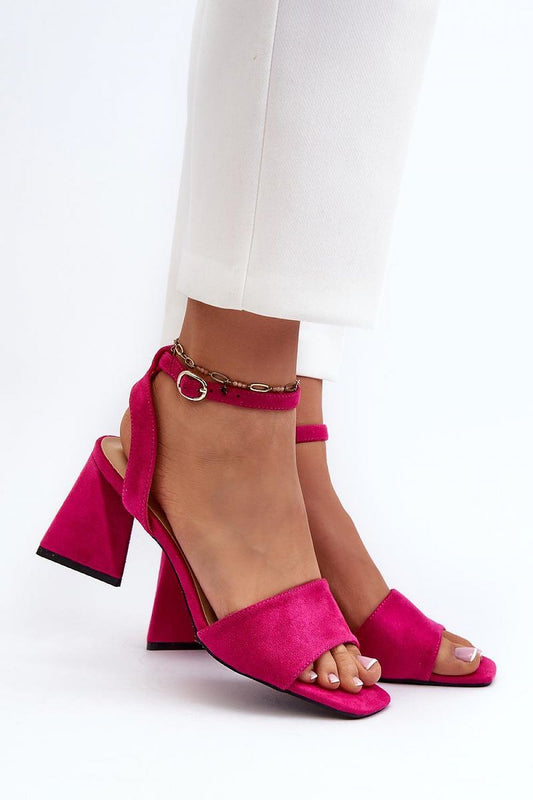 Elegant women's eco-suede heel sandals with adjustable strap by Step in style, featuring a sophisticated 10 cm heel height perfect for summer occasions.