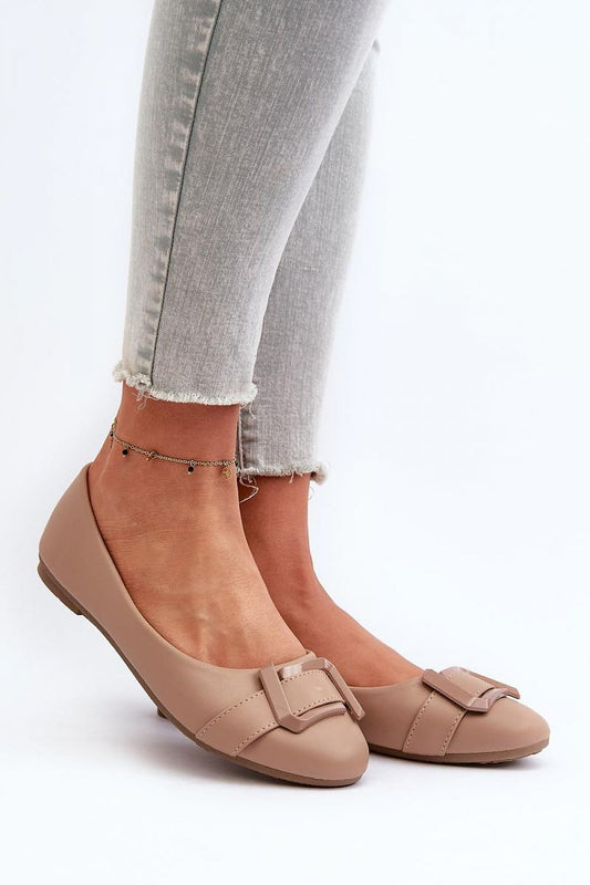 Elegant eco leather ballerinas with rounded toe and unique strap design by Step in Style, perfect for sophisticated daily wear.