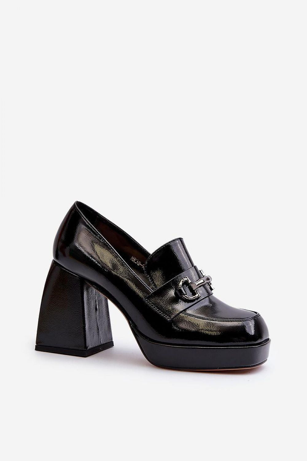 Elegant chunky heeled low shoes in eco leather with square toes and decorative straps by Step in Style, perfect for both casual and formal outfits.