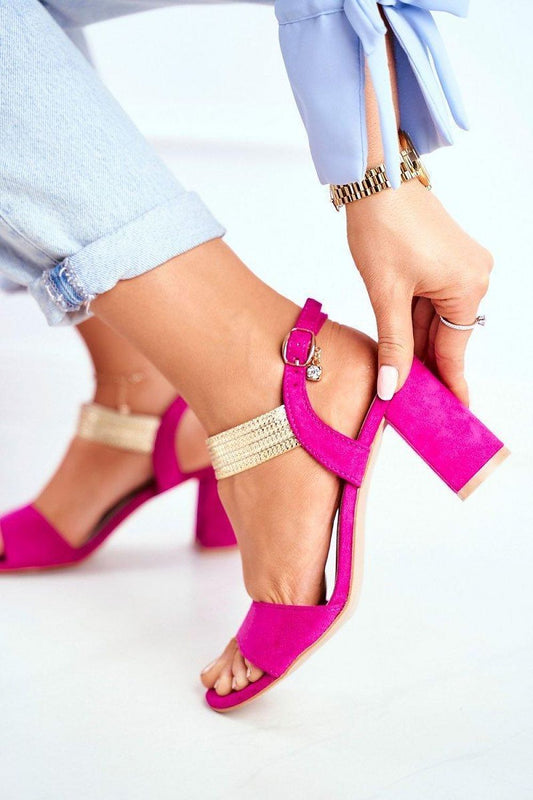 Elegant women's sandals with 8cm heel and sparkling zirconia detail, designed by Step in Style for utmost comfort.