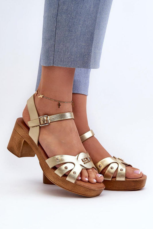 Elegant eco leather heel sandals for women featuring adjustable strap and 7 cm heel height by Step in style.