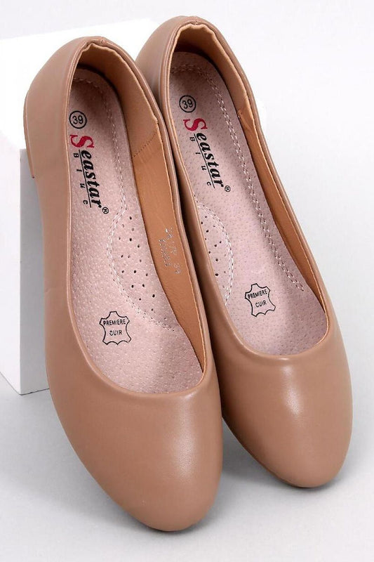 Inello Women's Eco-Friendly Classic Ballerina Flats featuring a comfortable round toe design, elegantly crafted from luxurious artificial leather.