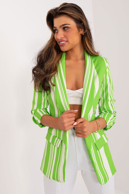 Elegant Italy Moda striped blazer featuring a relaxed fit, ideal for spring and summer casual chic.