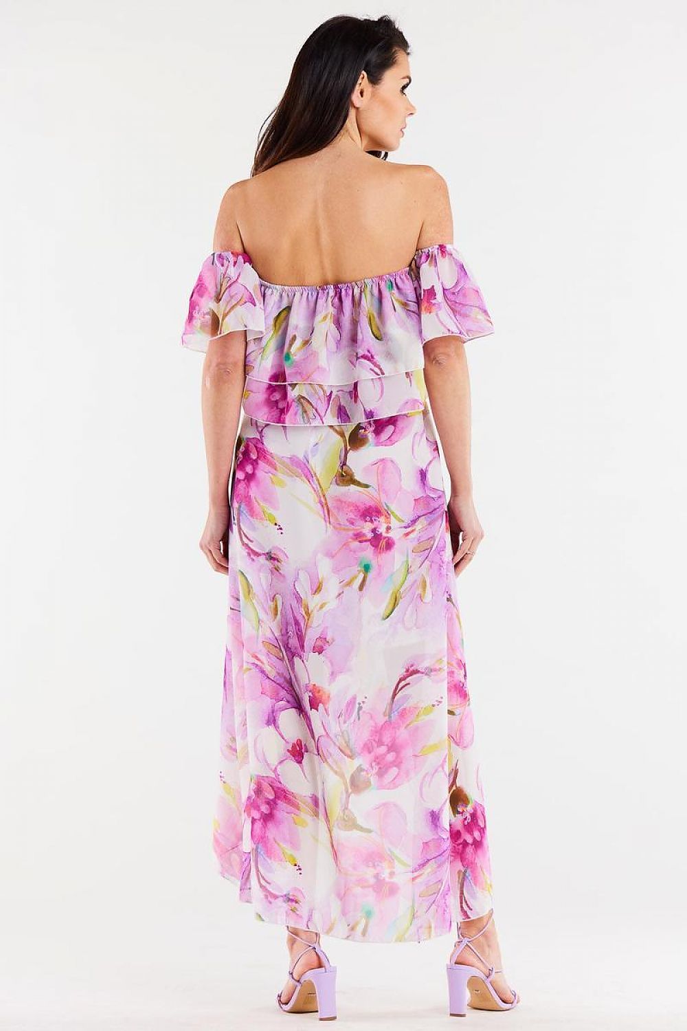 Elegant Asymmetrical Chiffon Long Skirt by Awama featuring a luxurious soft texture and flowing design, suitable for both EU & US Sizes.