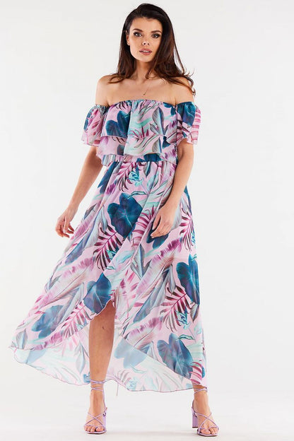 Elegant Asymmetrical Chiffon Long Skirt by Awama showcased on a model, highlighting its sophisticated look tailored for chic occasions.