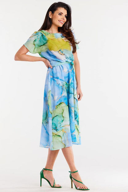 Close-up view of the exquisite Awama chiffon dress fabric, featuring a delicate texture ideal for both casual and elegant occasions.