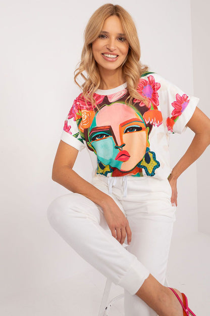 Full view of the Rue Paris luxurious velour set, combining a stylish blouse and drawstring pants for an ideal casual outfit.