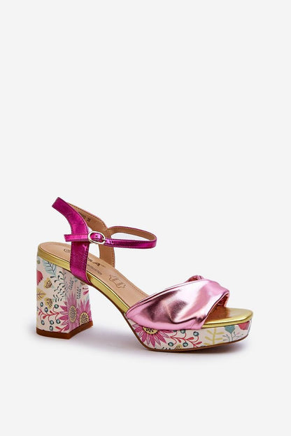 Elegant Women's Floral Pattern Heel Sandals by Step in Style, designed with a chic floral pattern perfect for special occasions.