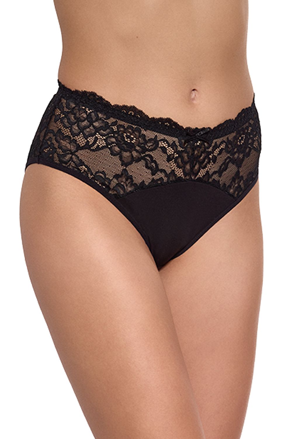 Gabidar Classic Lace Briefs with Cotton Insert and Decorative Bow - Elegant Comfort Panties, showcasing luxurious high-quality lace design providing a perfect fit and feminine charm.