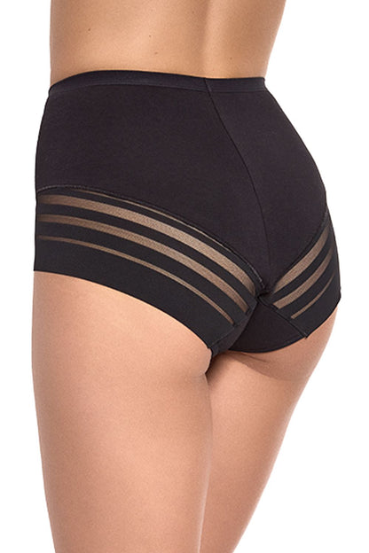 Gabidar Elegance Briefs for Women featuring high waist design and luxurious mesh accents, crafted from soft cotton blend for ultimate comfort.