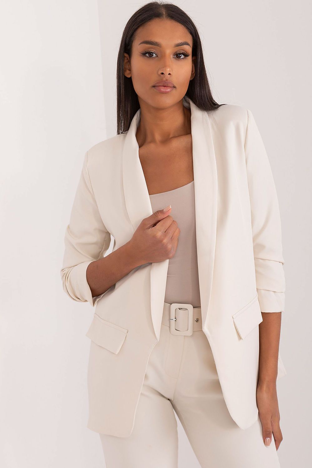 Elegant 3/4 Sleeve Blazer for Women by Och Bella, showcasing a sophisticated design perfect for office wear.