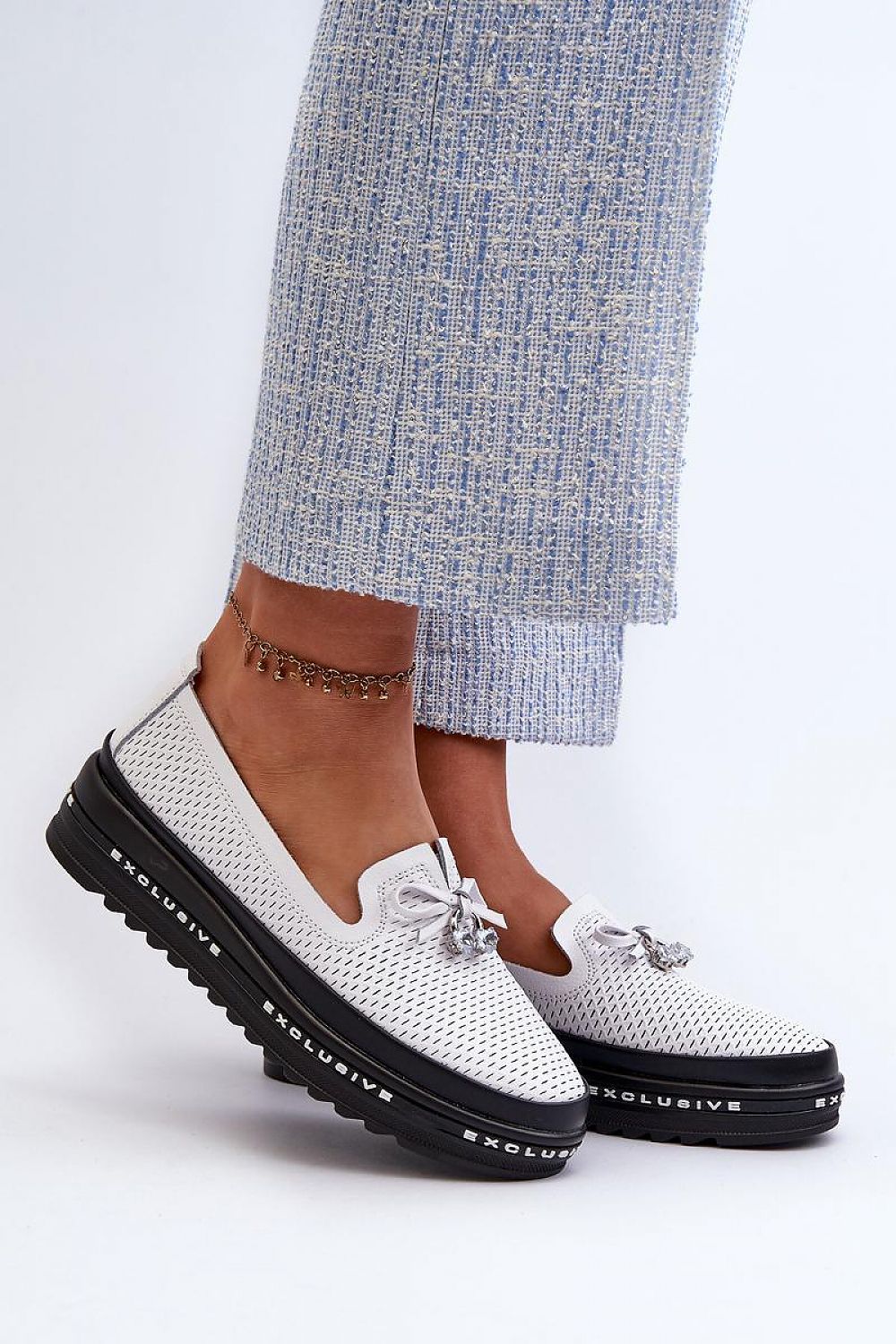 S.Barski Women's genuine leather platform loafers showcasing luxury and style by Step in Style, perfect for elevating any outfit.