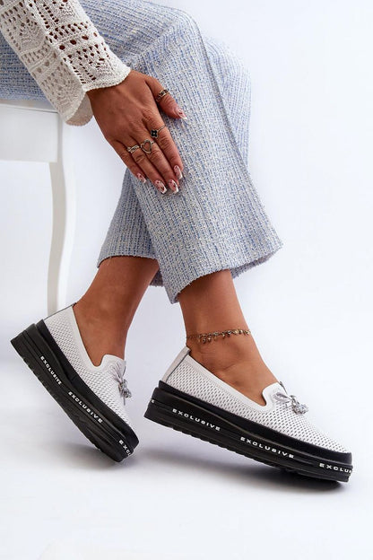 Elegant S.Barski Women's platform loafers in genuine leather, designed for fashion-forward women by Step in Style.