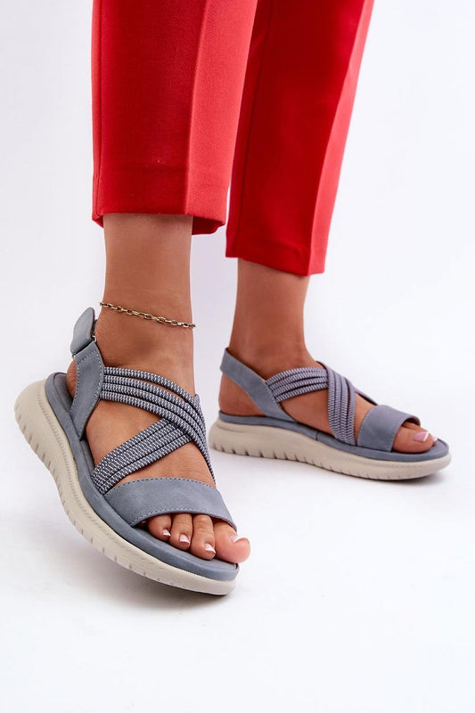 Step in Style lightweight women's sandals featuring Velcro and elastic straps for a comfortable fit, designed with a 4 cm heel height.