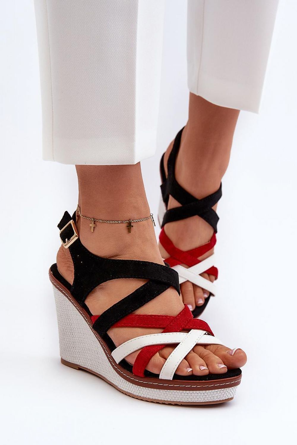 Chic women's platform sandals by Step in Style, designed with eco-leather and an adjustable ankle strap for a secure fit.