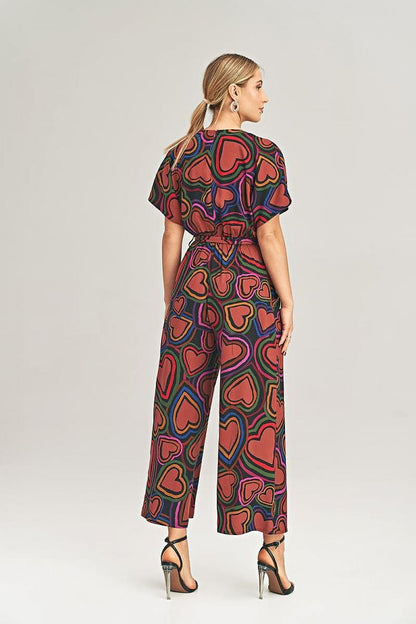 Elegant Figl loose jumpsuit featuring kimono sleeves and a tie waist, crafted from luxurious viscose fabric.