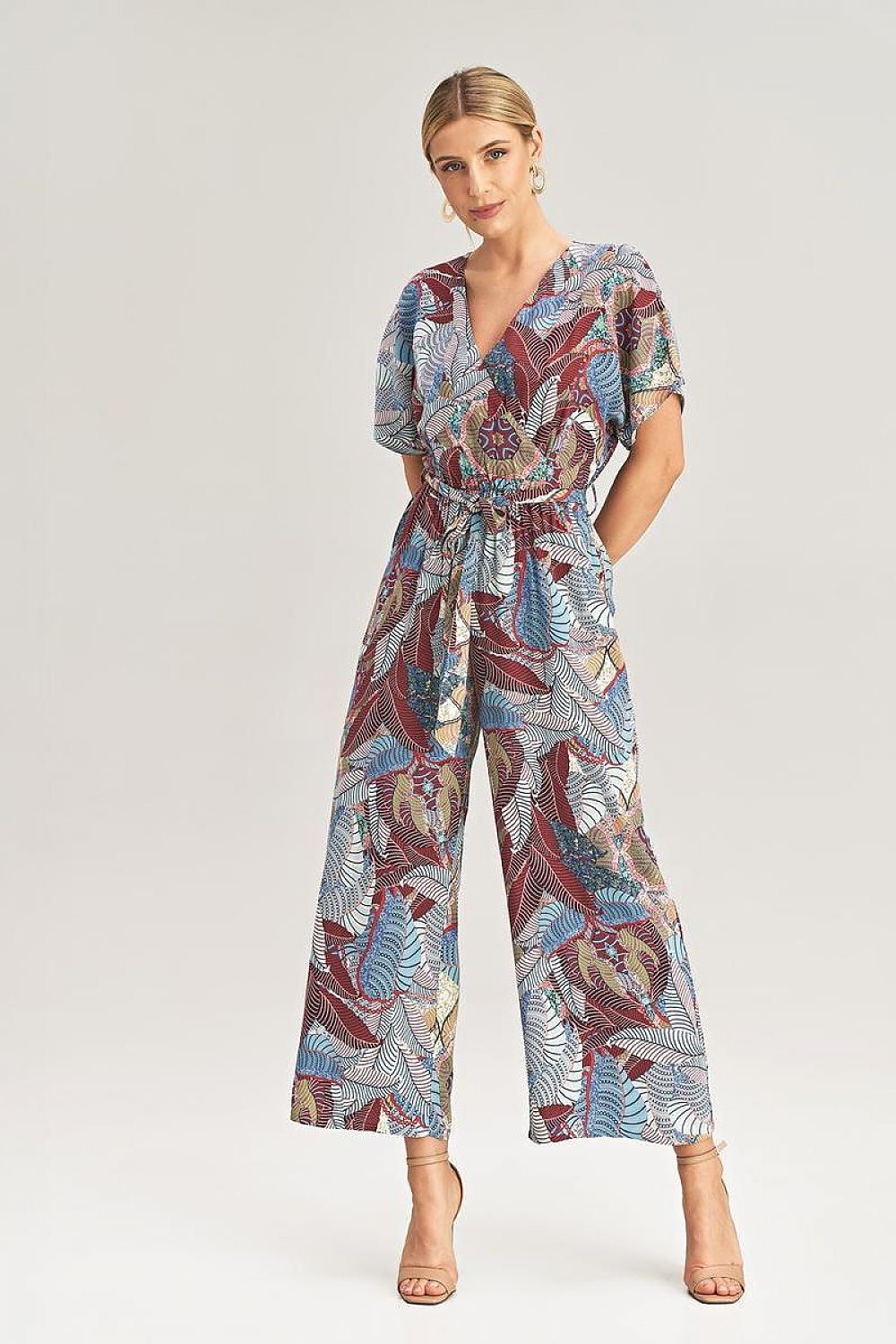 Sophisticated Figl jumpsuit, showcasing its unique kimono sleeves, wide legs, and exceptional fabric quality.