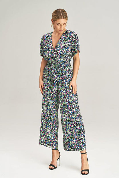 Figl Loose Jumpsuit featuring elegant kimono sleeves and a sophisticated tie waist detail, crafted from sumptuous viscose fabric with a chic 7/8 wide leg design, perfect for upscale occasions.