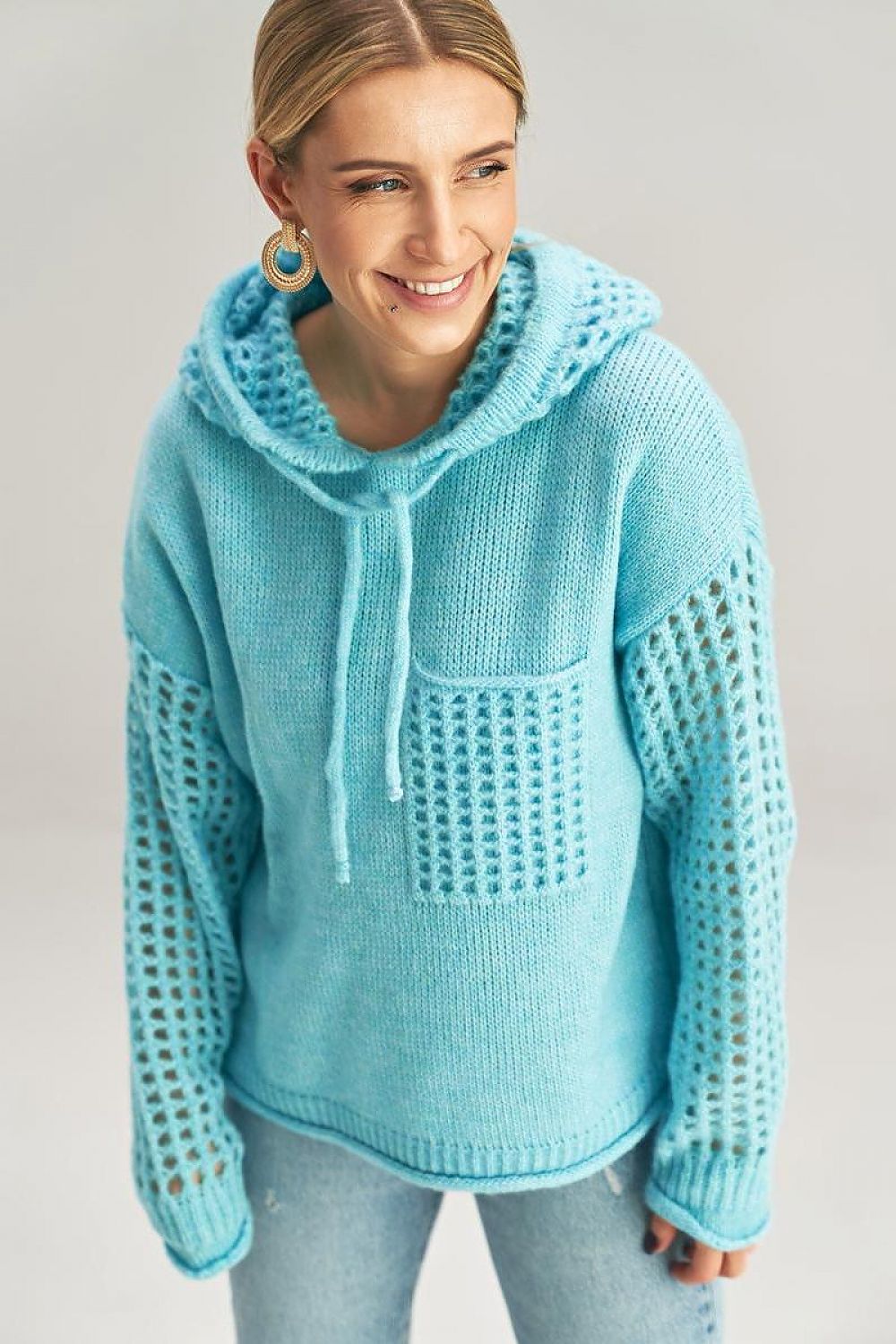 Sophisticated Figl long-sleeved sweater with an eye-catching decorative pocket, ideal for a modern wardrobe.