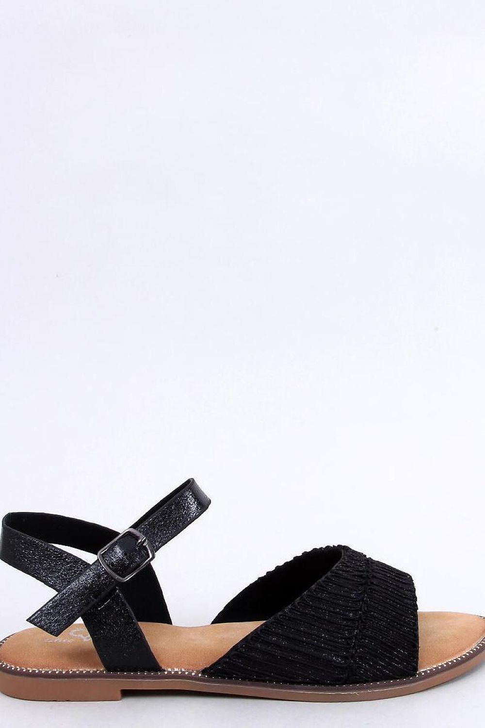 Inello Women's Metallic Finish Flat Sandals showcasing luxurious synthetic leather design, perfect for highlighting summer tans.