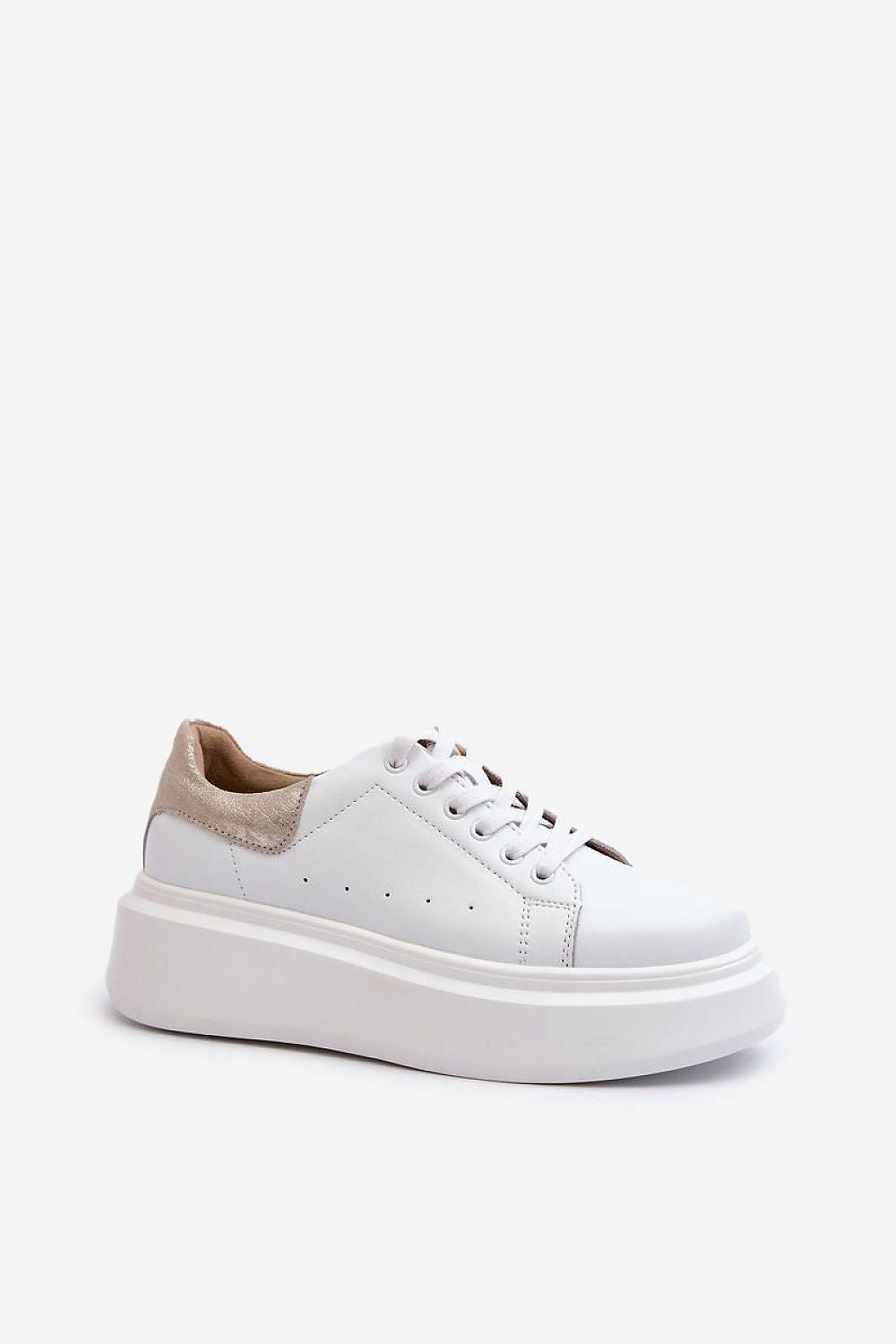 Stylish women's natural leather sneakers with a 4.5cm platform by Step in Style, perfect for enhancing a modern wardrobe.