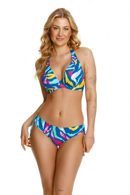 Luxurious Zebra Print Bralette Bikini Top designed for medium and larger busts by Lupo Line, showcasing vibrant colours and an elegant design for stylish beach outings.