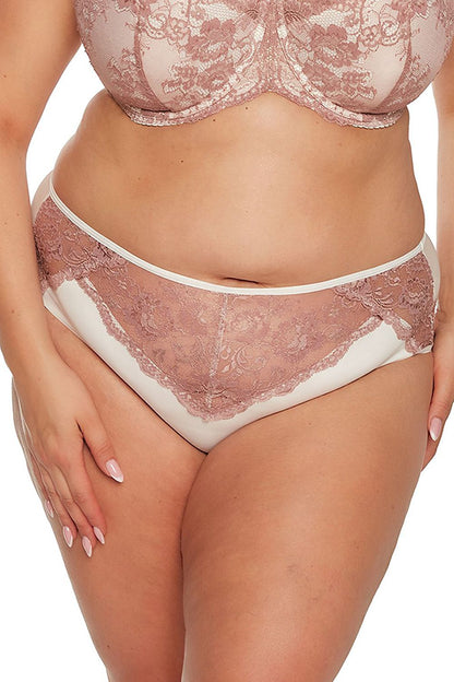 Elegant Lace Embellished Panties by Gaia showcasing luxurious lace details and sheer back design for comfort and sophistication.