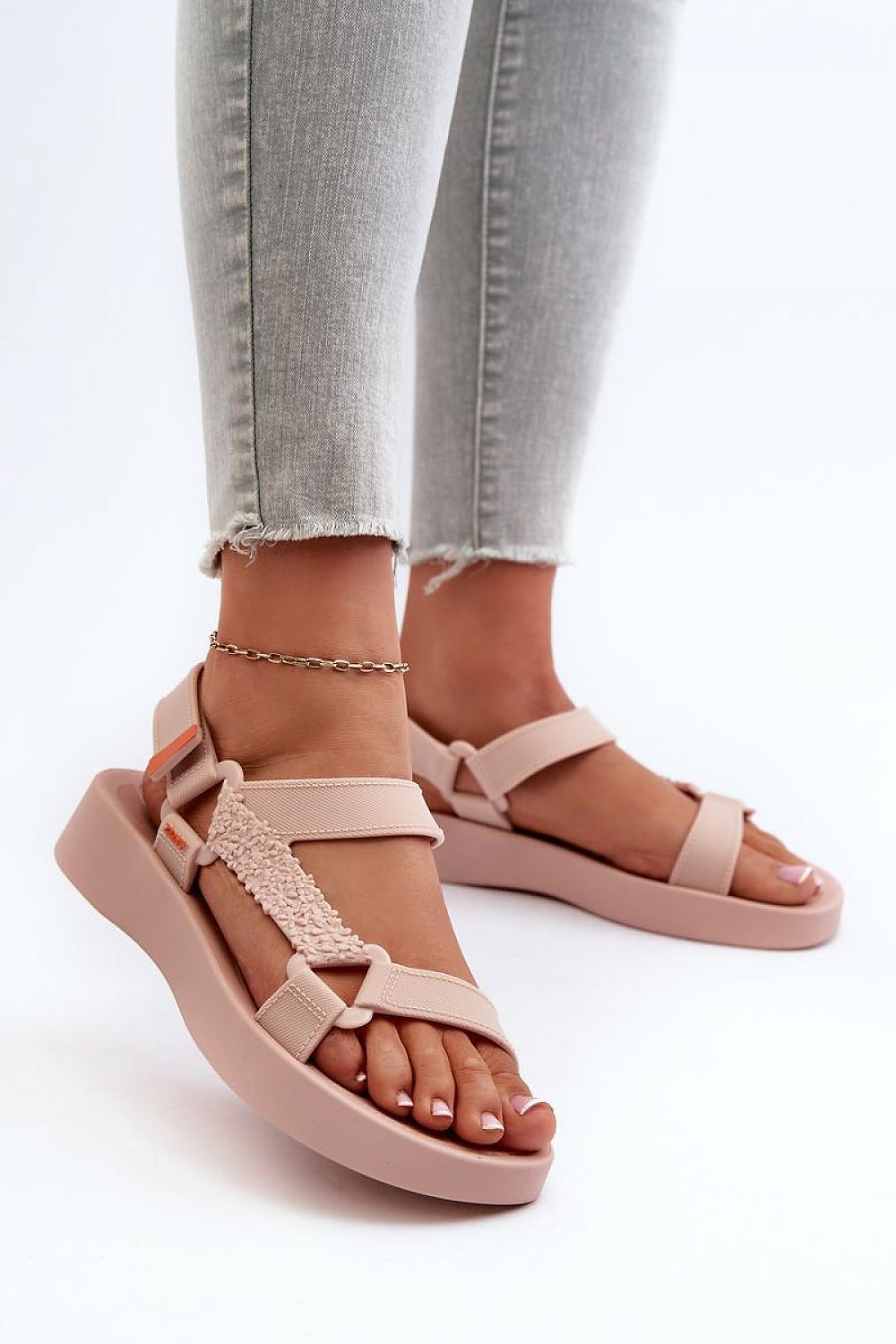 Elegant ZAXY women's velcro sandals showcased with intricate flower accents, perfect for stylish summer outings by Step in style.