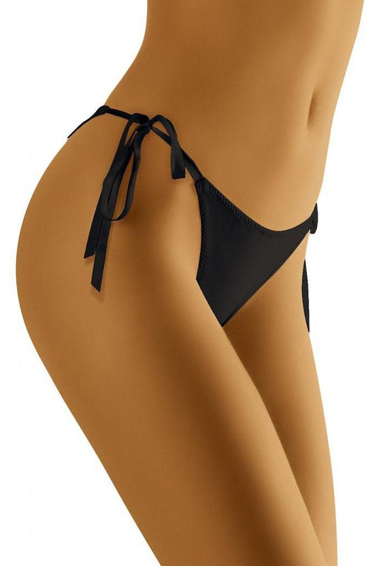 Luxurious Wolbar T-Backs thong panties with elegant side ties, crafted from smooth spandex and polyamide fabric for a tempting summer look.