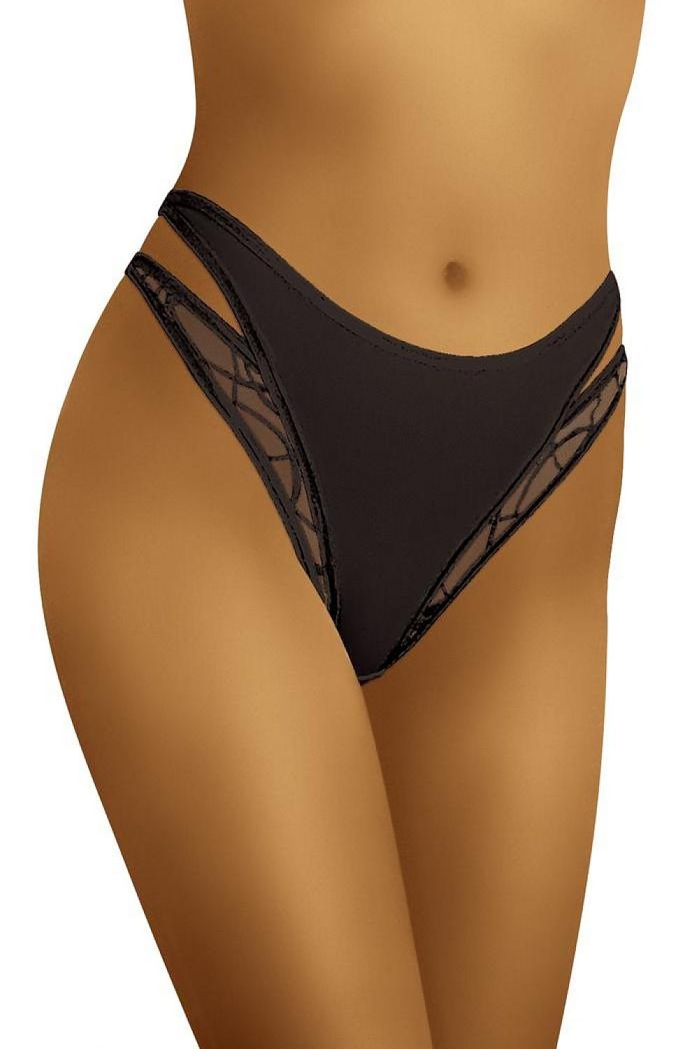 Wolbar sensual double strap panties featuring a chic 2-in-1 effect with transparent sides, elegantly designed for comfort and allure, available in sizes S-XL.