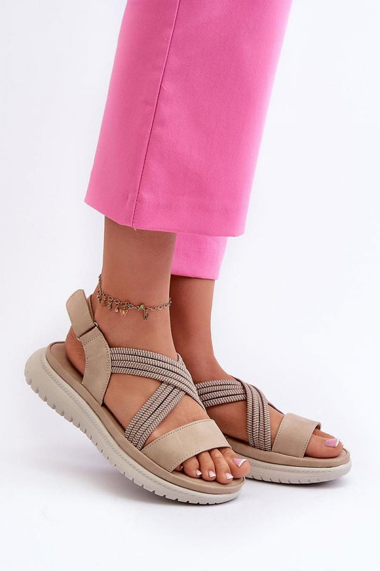 Luxury lightweight women's sandals by Step in Style, featuring velcro fastening and elastic straps for a comfortable, tailored fit.