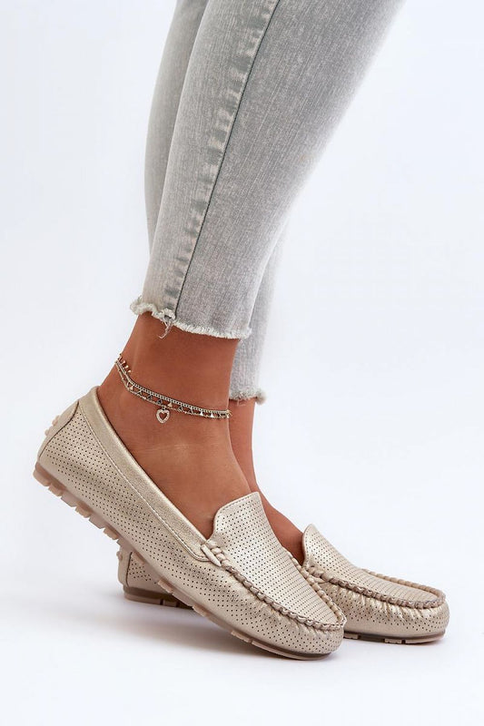 Elegant women's eco leather moccasins with rounded toe by Step in style, showcasing a luxurious design that combines style and comfort for versatile wear.