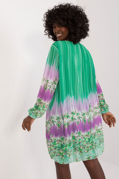 Comfortable polyester blend of Italy Moda's striking colourful print dress showcasing versatility and style.