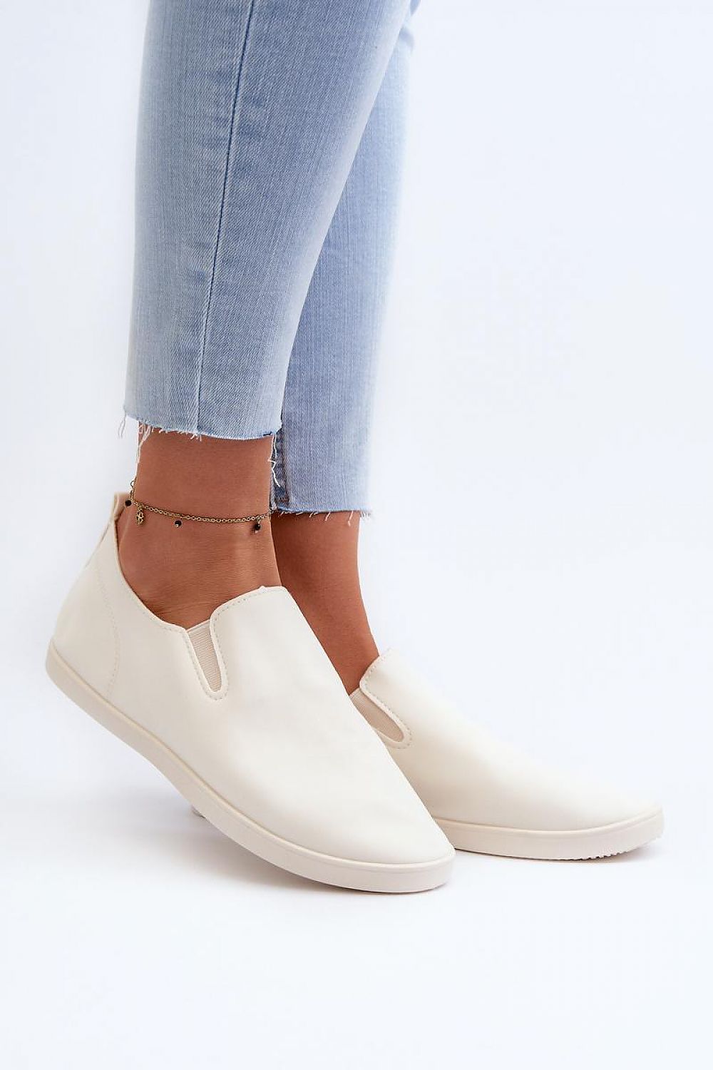 Luxurious fabric detail of Step in Style women's slip-on sneakers, showcasing perfect blend of comfort and sophisticated design.
