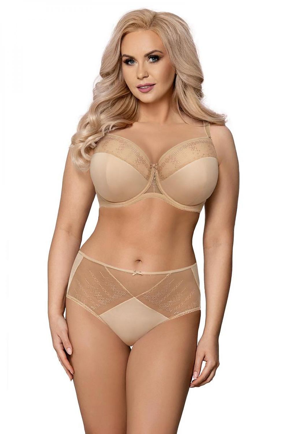 Luxury Full Cup Padded Bra by Vena, showcasing elegant foam and knit construction with intricate embroidery details, perfect for spring-summer elegance.