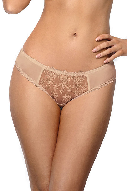 Vena elegant full cut mesh insert panties showcasing luxurious comfort and style, featuring intricate embroidery and smooth knit fabric.