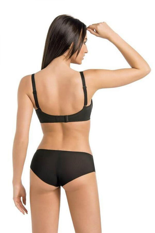 Luxury Victoria Soft Black Underwired Bra by Teyli showcasing delicate lace design and alluring round shape.