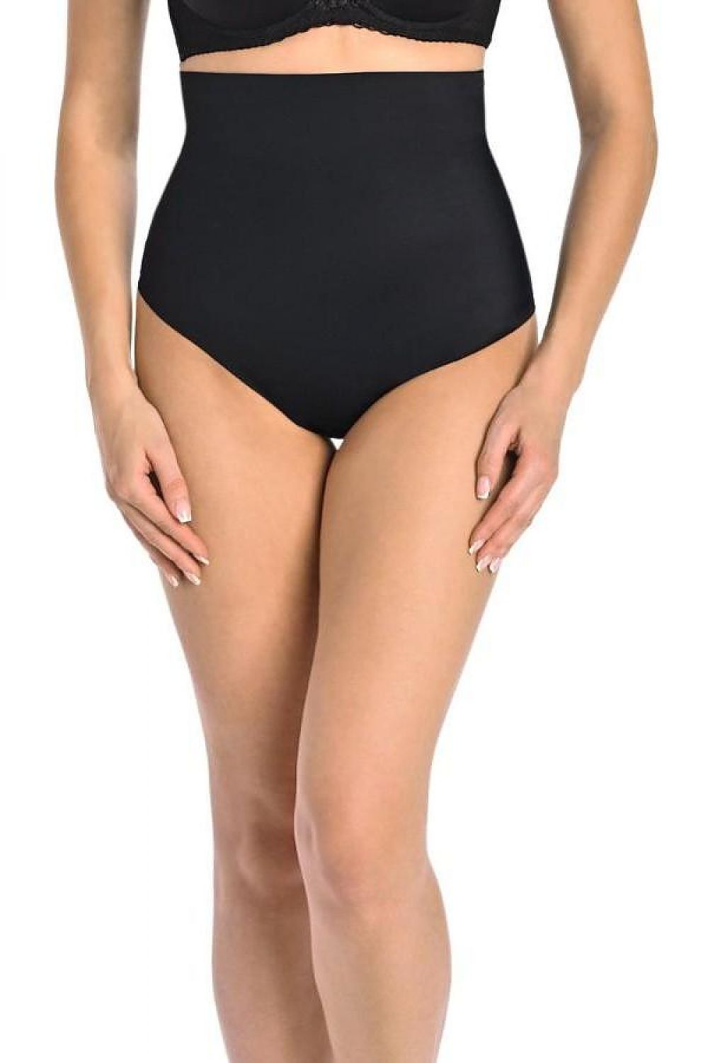 Luxurious seamless black panties by Teyli offering a flattering slimming effect, designed for ultimate comfort and elegance.