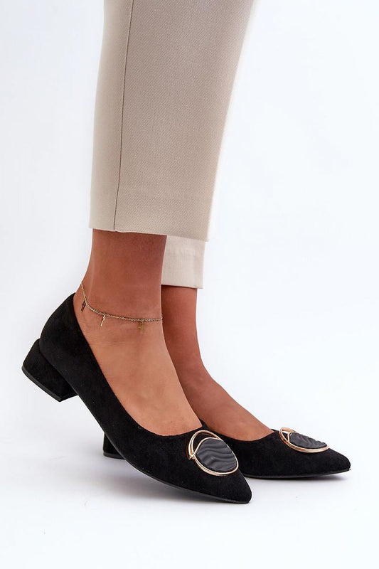 Elegant eco-suede heel pumps with pointed nose and leather insole by Step in Style, perfect for both formal and everyday wear, showcasing refined design and comfort.