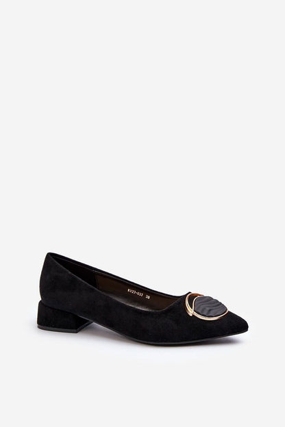 Elegant eco-suede heel pumps by Step in Style, featuring a pointed nose and a luxurious leather insole, perfect for sophisticated formal and everyday wear.