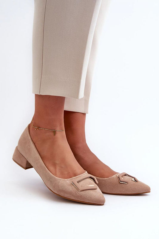 Elegant eco-suede heel pumps by Step in Style featuring a low 3.5cm stable heel, perfect for comfortable all-day wear.
