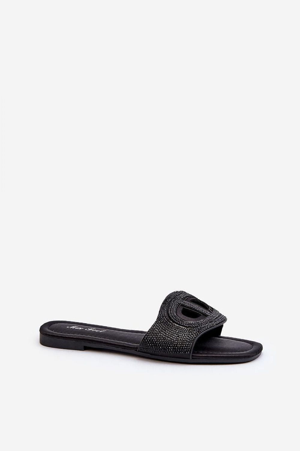 Women's luxurious rhinestone-embellished flip-flops by Step in Style, perfect for summer outfits with a flat heel for ultimate comfort.