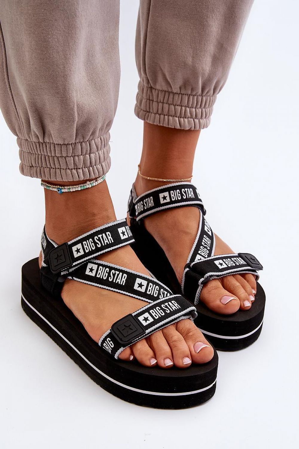 Sophisticated Big Star Velcro sandals with a 4cm platform, the perfect blend of fashion and comfort for summer, made by Step in Style.