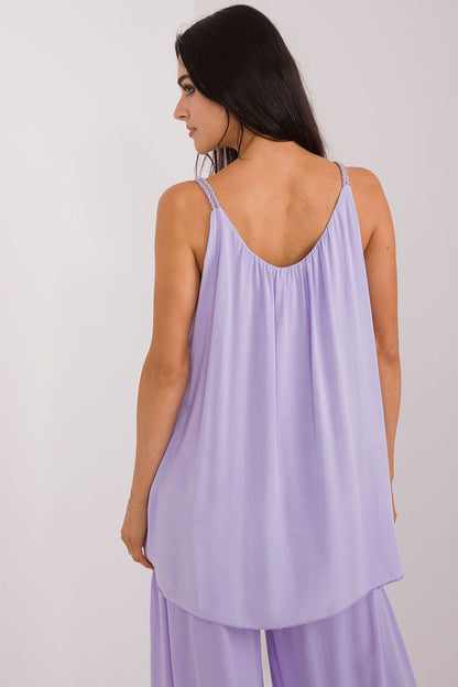 Strapless viscose blouse from Och Bella, embodying casual chic with its breathable fabric and elegant detailing.