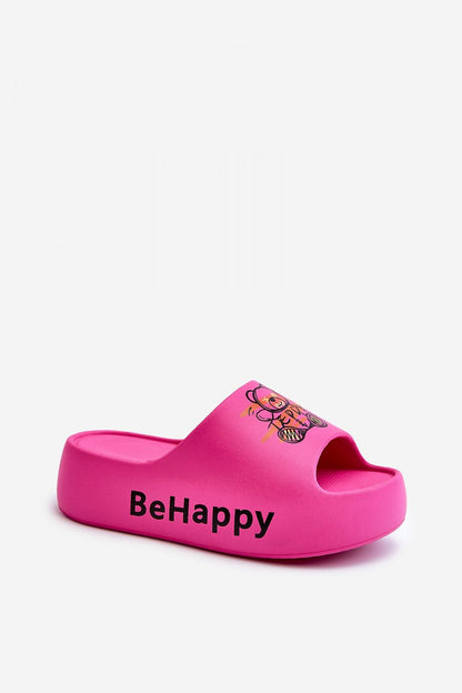 Stylish women's flip-flops from Step in Style, designed with a cute teddy bear motif and a supportive 5.5 cm thick sole for lavish comfort on sunny days.