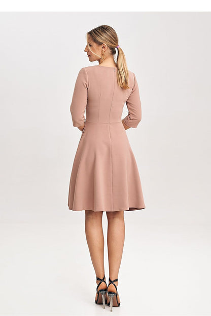 Elegant Flared Daydress with 3/4 Sleeves by Figl, showcasing a classic cut and feminine design, perfect for sophisticated daywear.