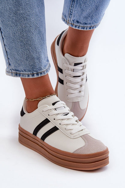 Luxurious women's platform sneakers by Step in Style, featuring a removable foam insole, elegant design, and a 3.5 cm platform height, perfect for stylish comfort.